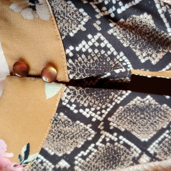 Luxology snakeskin & tan floral print dress tan Sleeveless SZ Med. NWT - Picture 8 of 13